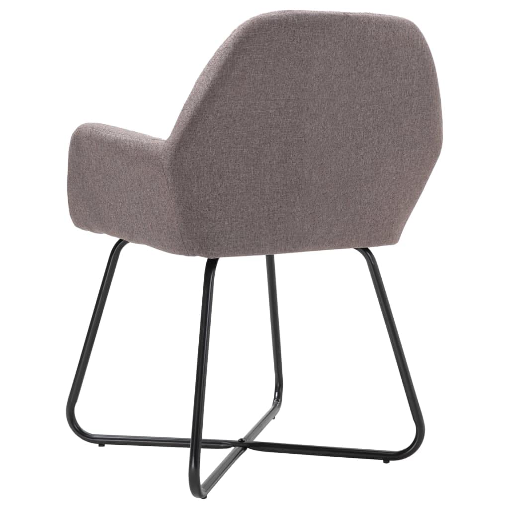 vidaXL Set of 2 Taupe Upholstered Dining Chairs with Metal Legs - Modern Ergonomic Accent Chairs for Living Room & Dining Room - Perfect for Home Decor, Dinner Parties, and Comfortable Seating