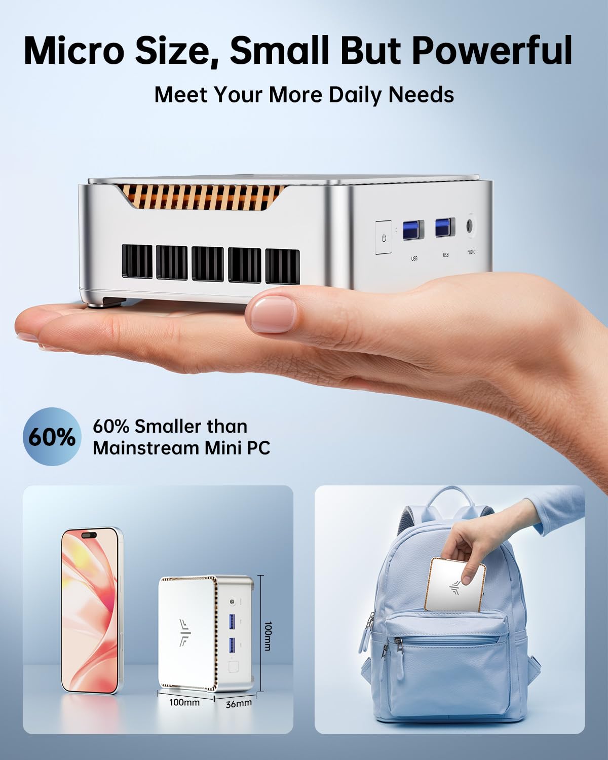 NiPoGi Mini PC with Intel Alder Lake-N97 (Faster than N100/N95, up to 3.6GHz), 16GB DDR4 RAM, 512GB M.2 SSD, Windows 11 Pro - 4K Dual Display, HDMI, WiFi, Bluetooth, LAN - Compact Desktop Computer for Home Office, Business, School & Gaming