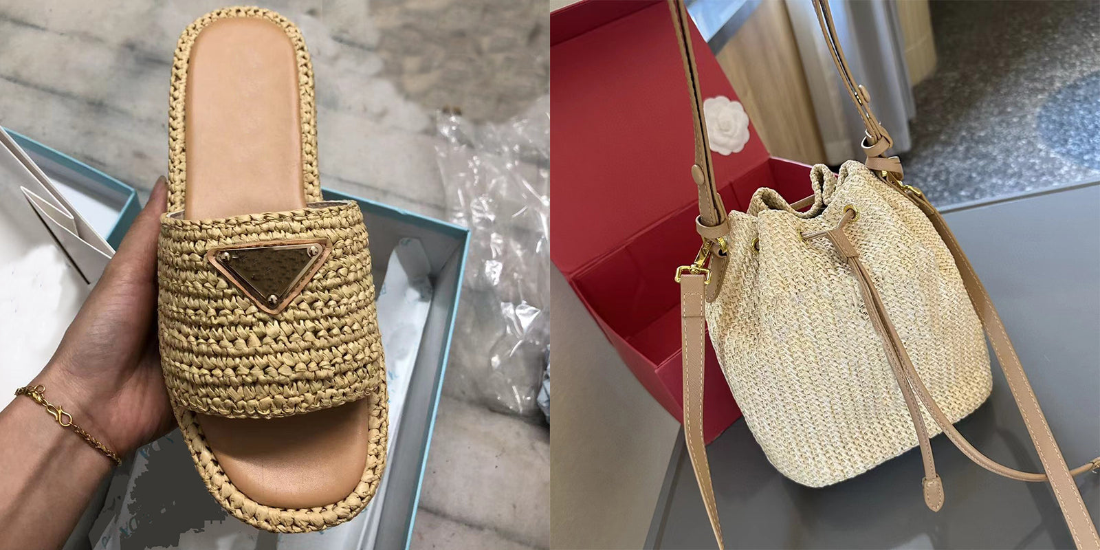 Stylish Straw Shoes and Bag Set for Women - Perfect for Beach, Summer, and Vacation Outfits