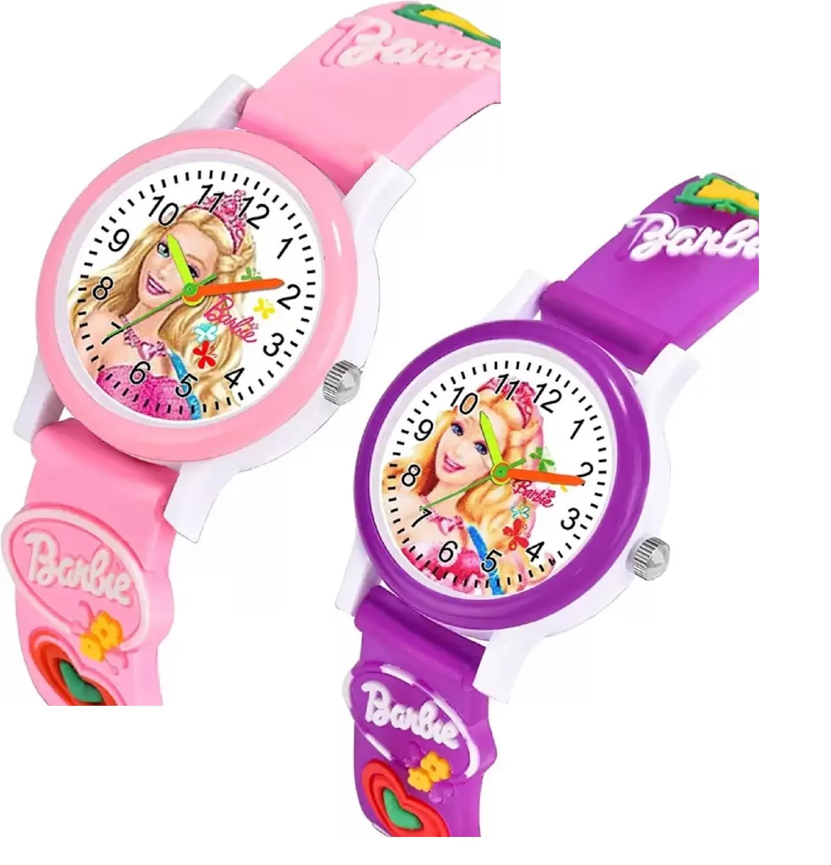 TONSY Analog Barbie Pink & Purple Kids Girls' Combo Watch Set (Pack of 2) - Perfect Birthday Gift for Girls, Fashion Accessory for School & Playtime