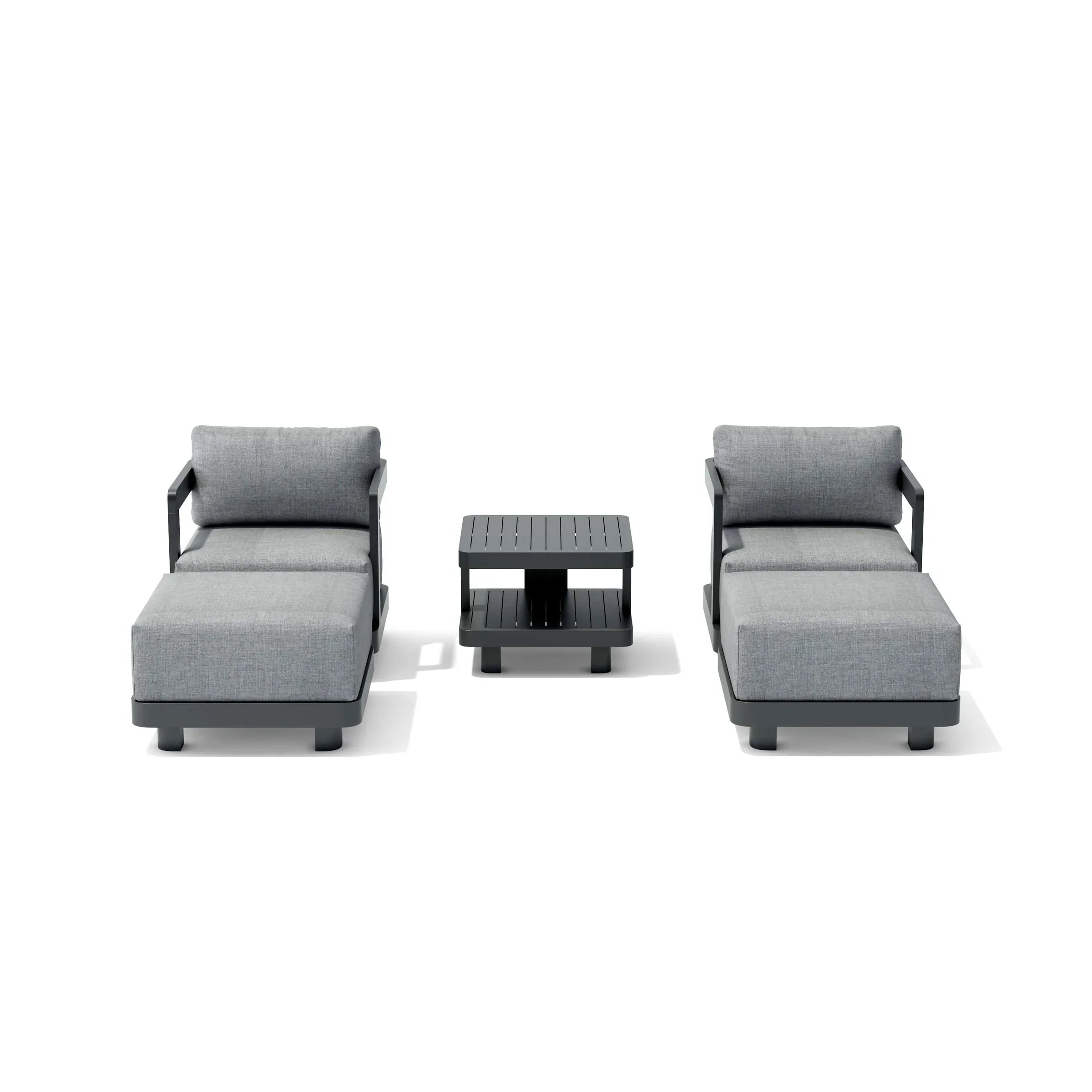 Premium Anderson Teak 5-Piece Granada Aluminum Deep Seating Patio Set (SET 905 AL) - Perfect for Outdoor Living, Backyard Relaxation & Poolside Lounging