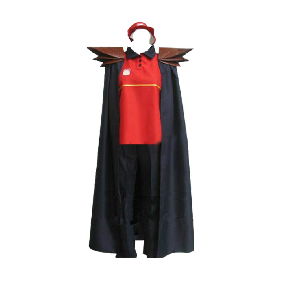 Devil is a Part-Timer! Sadao Maou Satan Jacob Cosplay Costume Set with Cape - Anime Convention Outfit, Halloween Dress Up, Roleplay Costume for Fans