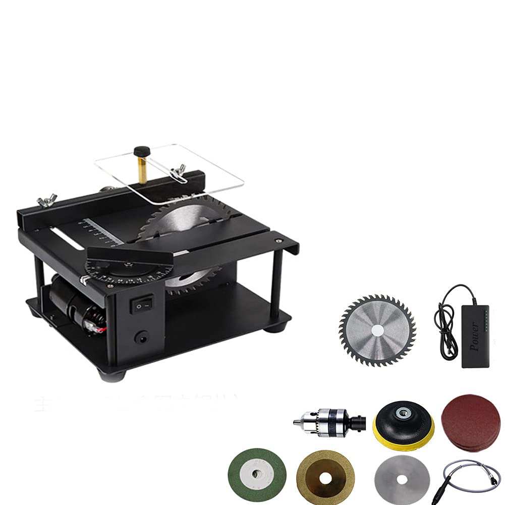Mini Electric Table Saw for Wood Cutting & Polishing - Adjustable Height & Angle, Portable DIY Woodworking Tool for Wooden Model Crafts, PCB Cutting - Perfect for Hobbyists & DIY Projects