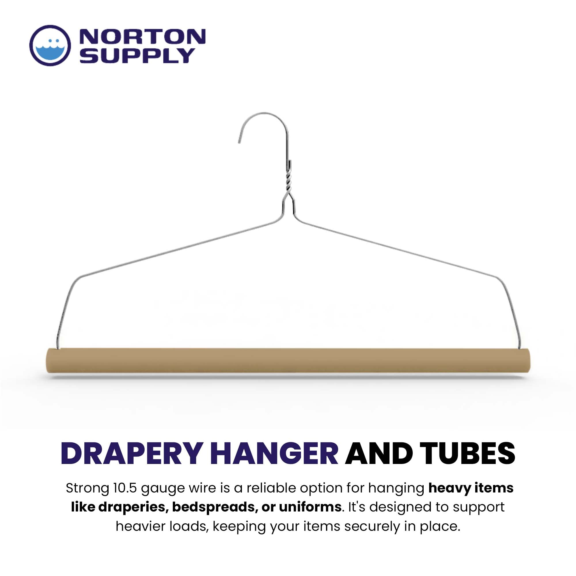 Heavy Duty Galvanized Steel Wire Clothes Hangers - 10.5
