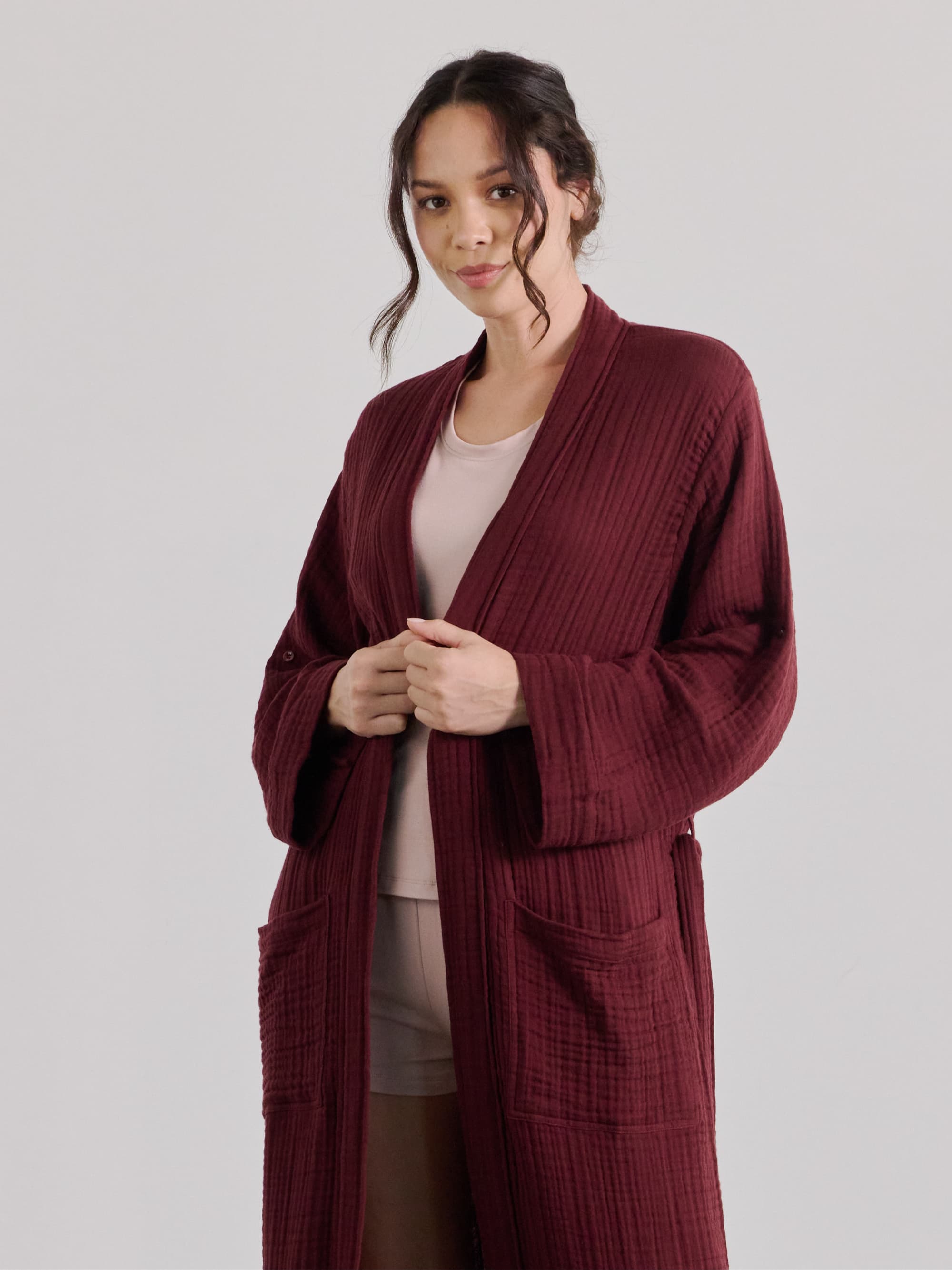 Organic Cotton Robe for Women & Men - Soft & Breathable Bathrobe with Pockets - Perfect for Spa, Lounge & Home Relaxation