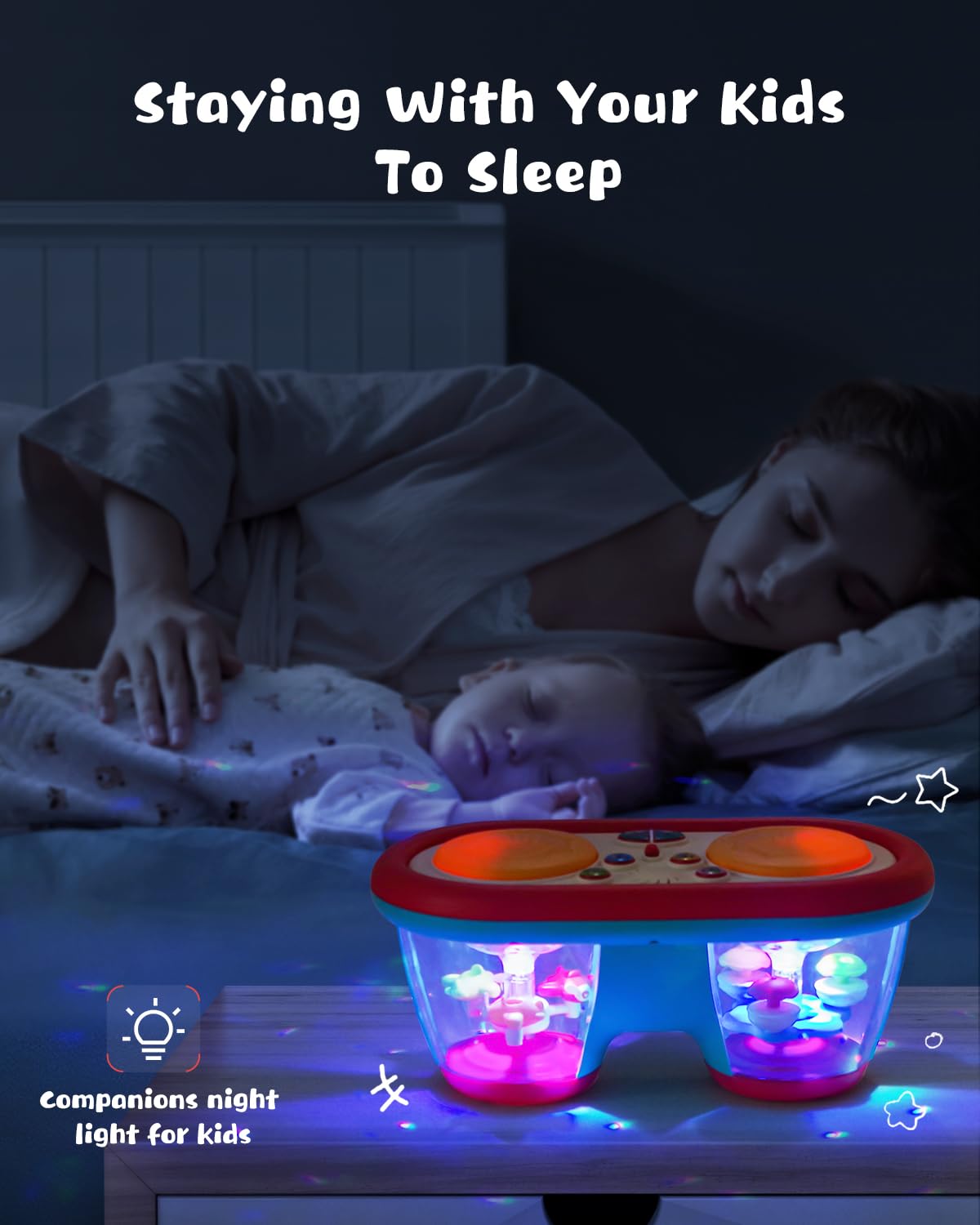 Interactive Baby Drum Toy with Rotating Lights - Musical Learning Toy for Infants 6-12 Months | Tummy Time & Early Walker Activity Toy for Boys & Girls (Blue) - Perfect for Sensory Development & First Birthday Gifts