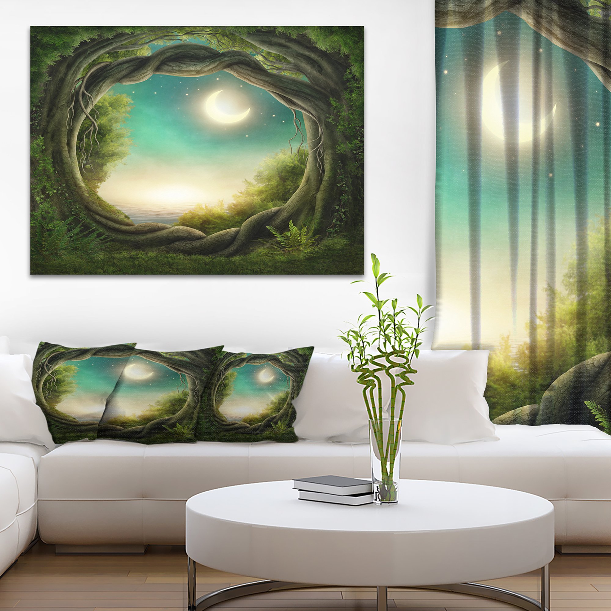 Enchanted Dark Forest Landscape Photography Canvas Print - Nature Wall Art for Home & Office Decor