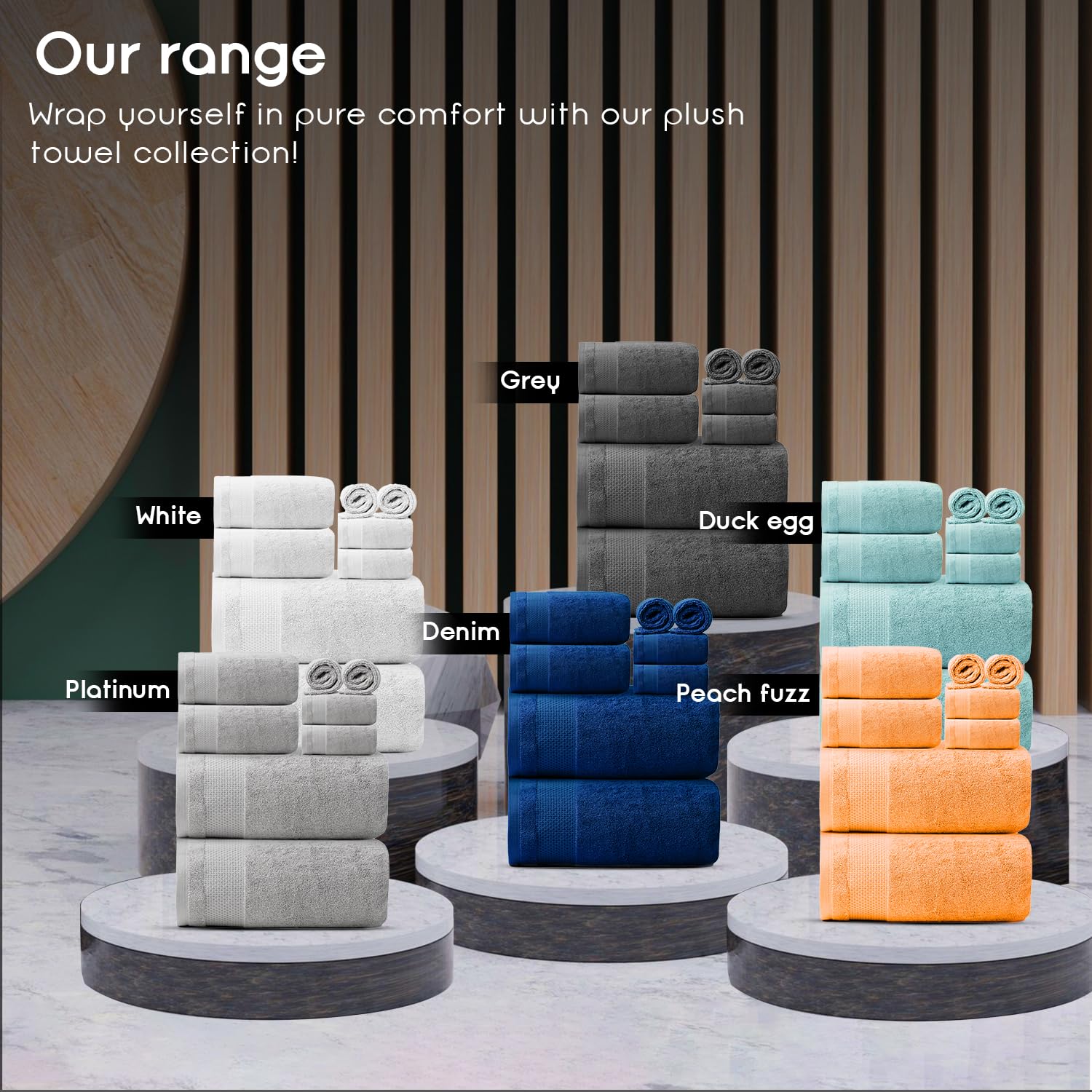 Ariv - 2 Ply Ultra Luxury 8-Piece Towel Set - 100% Combed Cotton Large Bath Towels for Extra Softness, High Absorbency & Quick Drying - Perfect for Home, Hotel, Gym and Spa Use - Duck Egg Blue - Ideal for Bathroom, Poolside, and Beach Getaways
