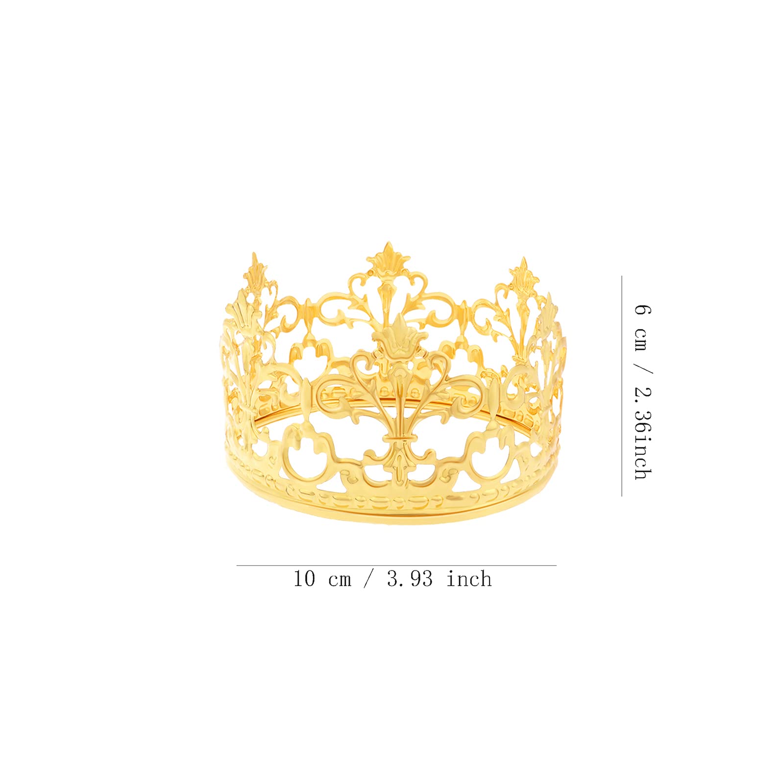 8-Pack Gold Crown Cake Toppers - Royal Princess Prince Theme Mini Tiaras for Baby Shower, Birthday Party, Wedding Cake Decorations | Perfect for Cake Centerpieces, Photoshoot Props & Special Event Decor
