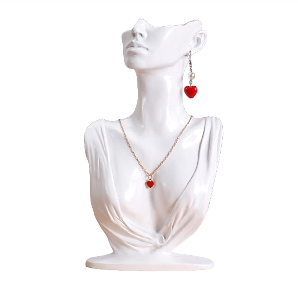 MENGGE Resin Jewelry Stand - Elegant Necklace Display Holder for Jewelry Store & Home Decor (White) | Perfect for Necklace Organization, Jewelry Photography & Retail Showcase