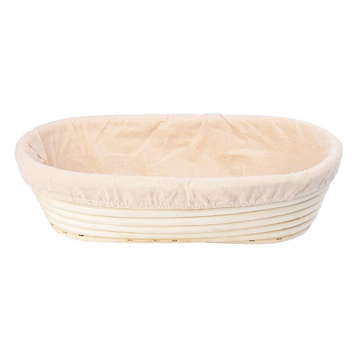 Natural Unbleached Cane Bread Banneton Proofing Basket with Linen Liner - Perfect for Artisan Sourdough, French Bread & Boules Baking - Ideal for Home Bakers & Professional Chefs (Rectangle Shape)