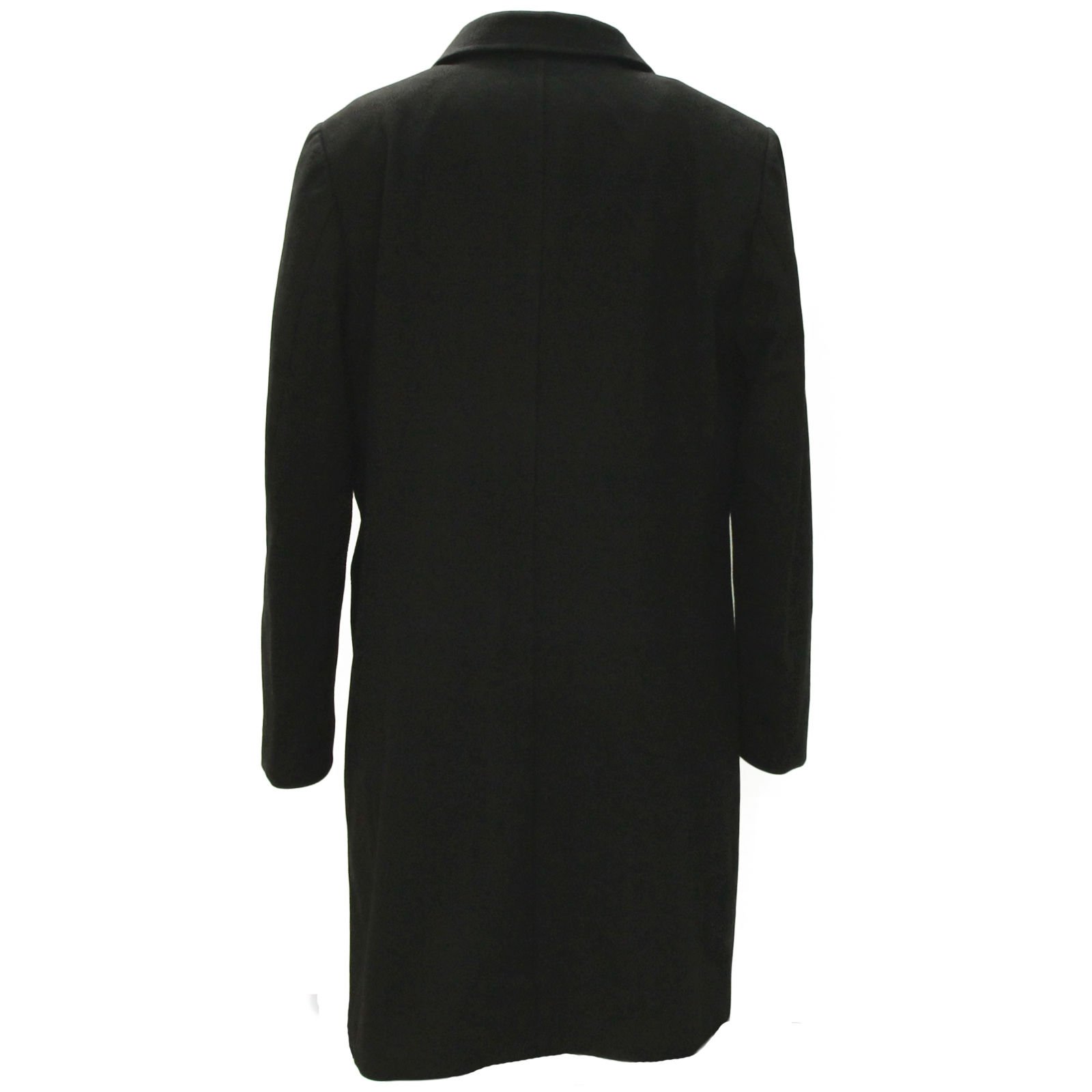 HENLEY & KNIGHT Men's Premium Black 3/4 Length Wool Blend Overcoat | Winter Warm Wool Blend Coat for Business & Formal Occasions