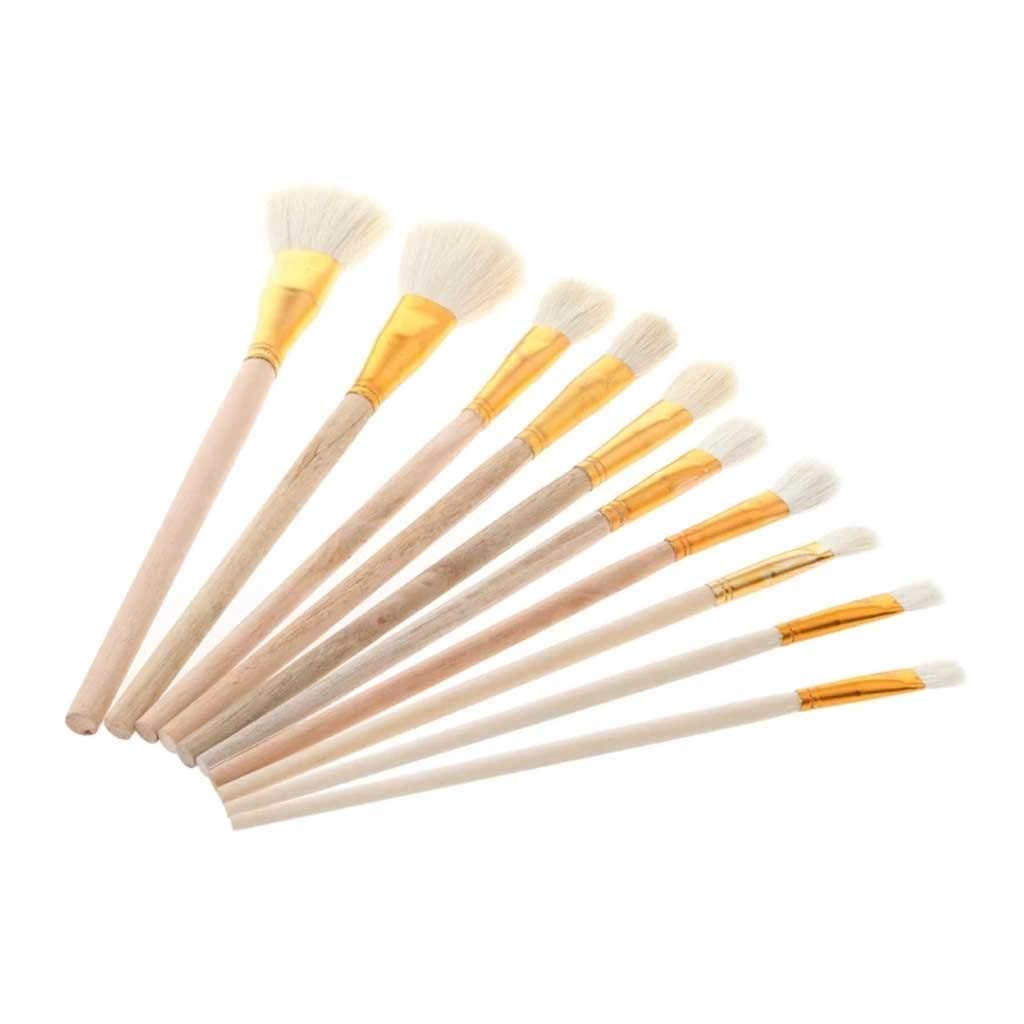 WSSBK 10-Piece Professional Paint Brush Set for Oil, Acrylic & Watercolor - Artist Brushes for Painting, Drawing, DIY Crafts & Kids Art Supplies (Perfect for Canvas, Paper, Wood & Home Decor Projects)