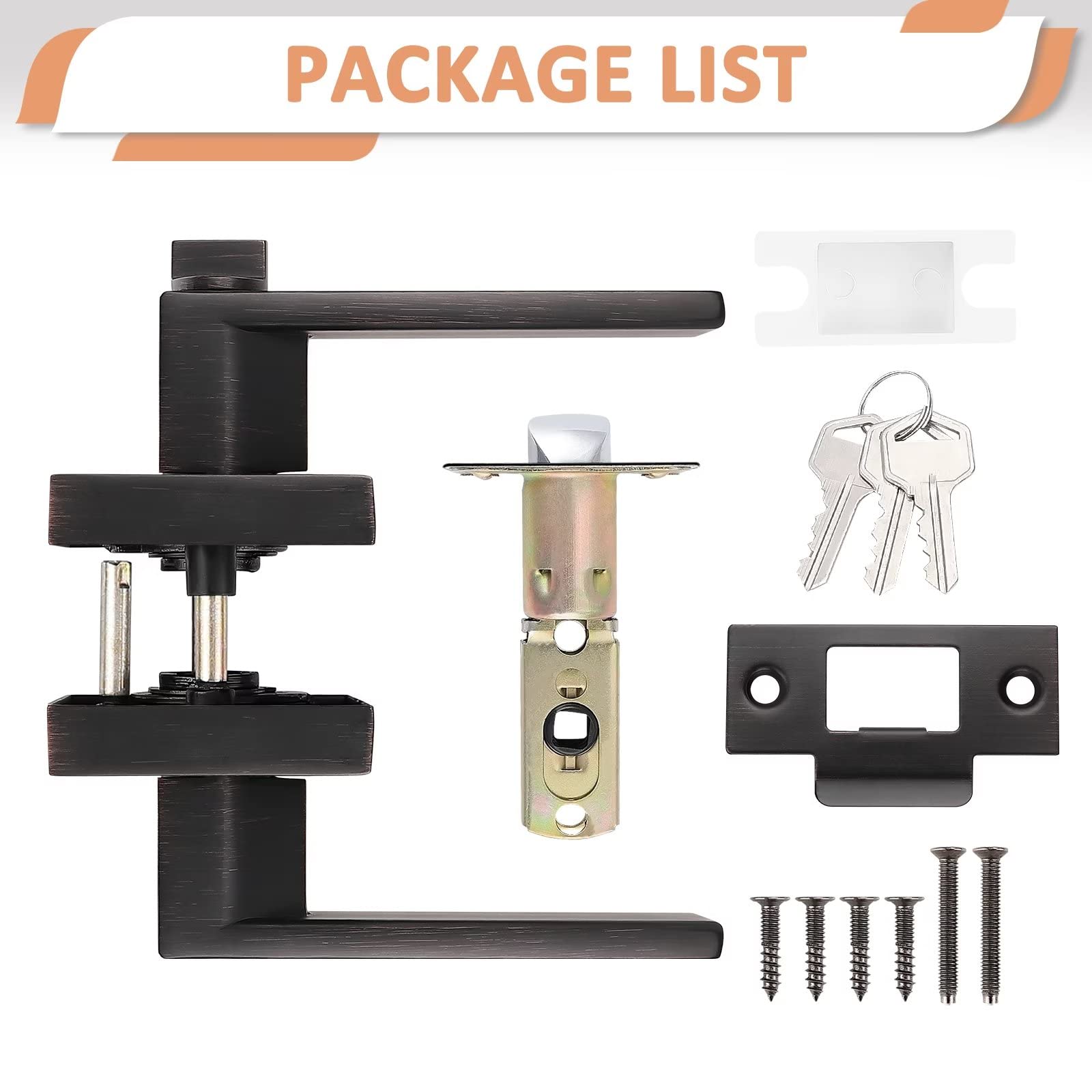 Oil Rubbed Bronze 2-Pack Entry Door Lever Lockset - Keyed Alike Front Door Handle Lock with Keyed Lever Set for Home Security | Perfect for Front Doors, Bedrooms & Office Spaces