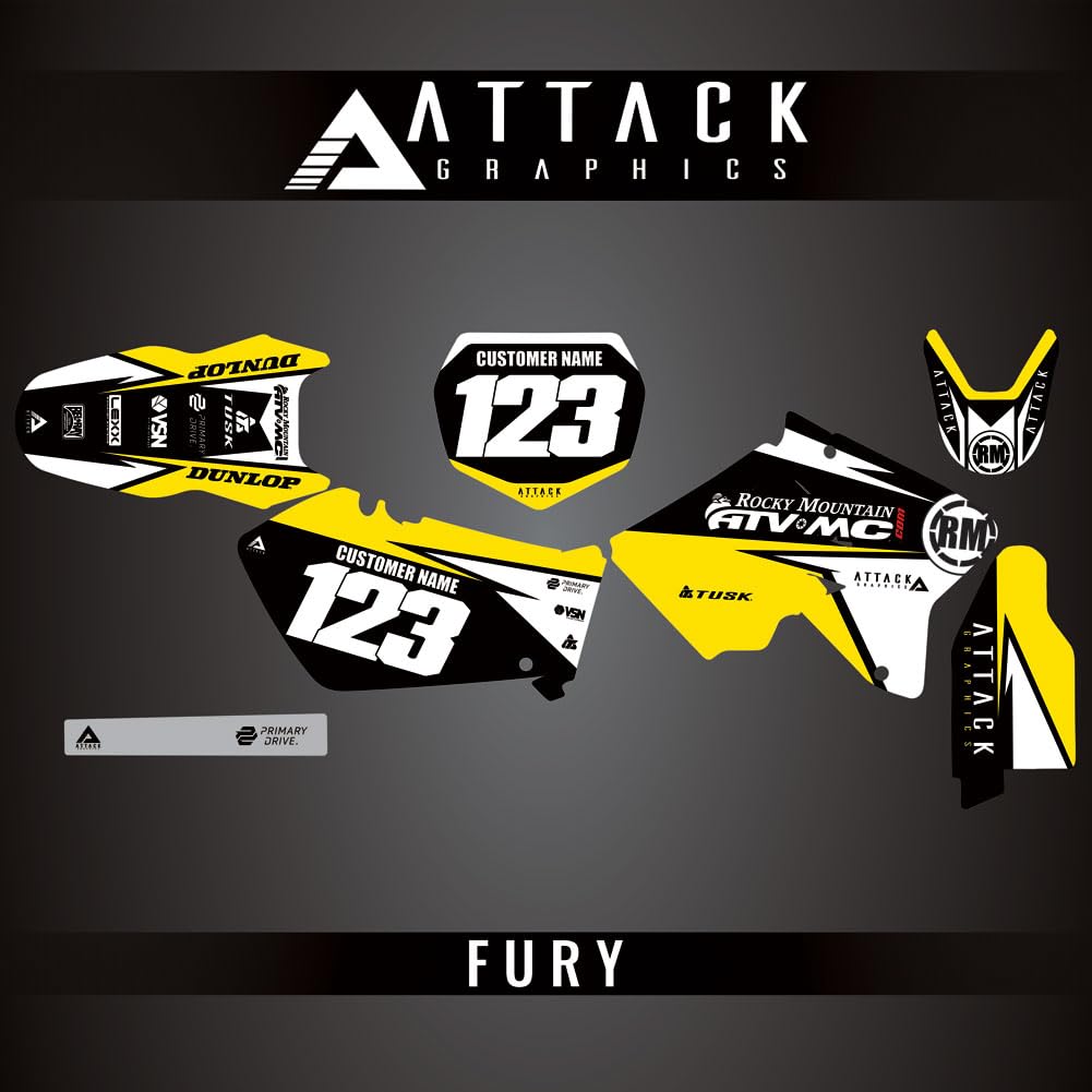 Custom Fury Complete Bike Graphics Kit - High-Quality Motorcycle Decal Stickers for Dirt Bikes & ATVs - Perfect for Racing, Off-Roading & Customization