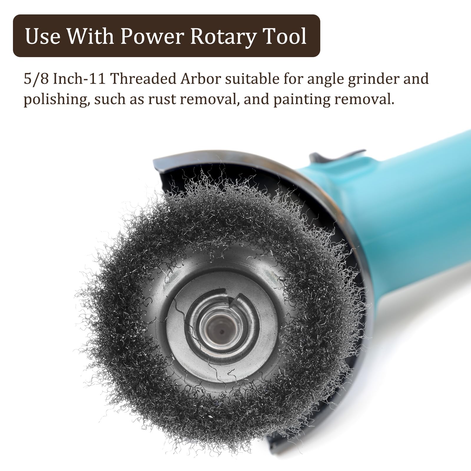 4 Inch Wire Cup Brush for Grinder - Coarse Crimped Wire Wheel for Paint Stripping, Rust Removal & Surface Cleaning - 5/8