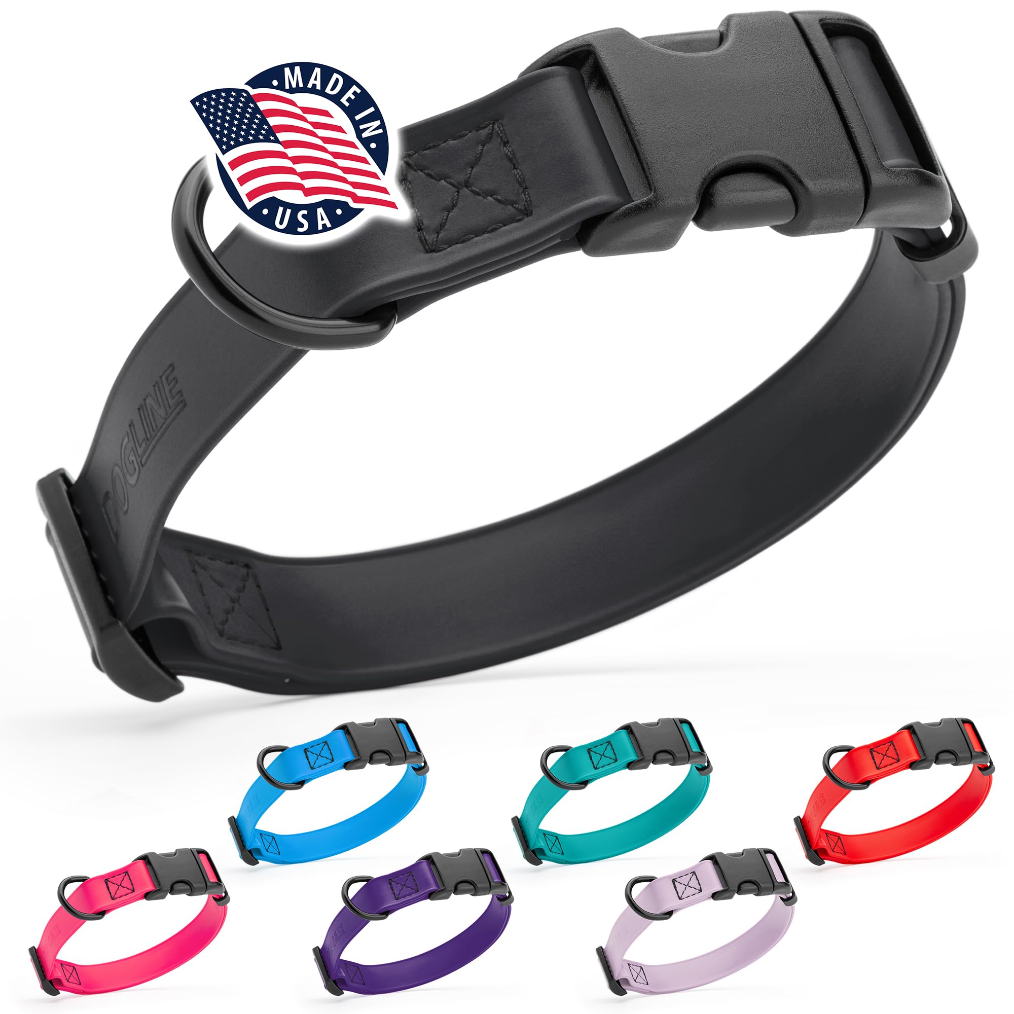 Waterproof Biothane Dog Collar with Quick Release Buckle - Odor-Proof, Easy Clean Nylon Webbing for Small, Medium & Large Dogs (1