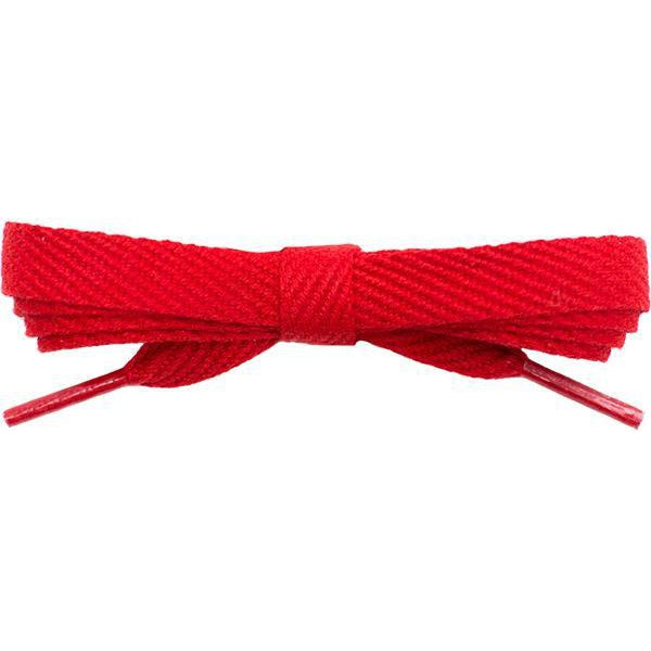 3/8 Inch Cotton Flat Shoelaces - Red (144 Yards) for Sneakers, Boots & Casual Shoes | Durable & Comfortable Laces for Everyday Wear
