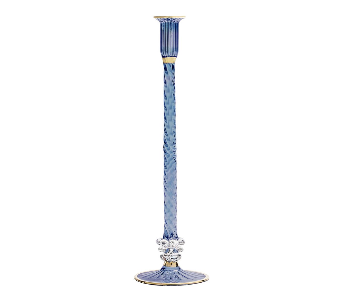 Blue Braided Candle Holder - Handmade Boho Home Decor for Table Centerpiece, Wedding, and Relaxing Spa Nights