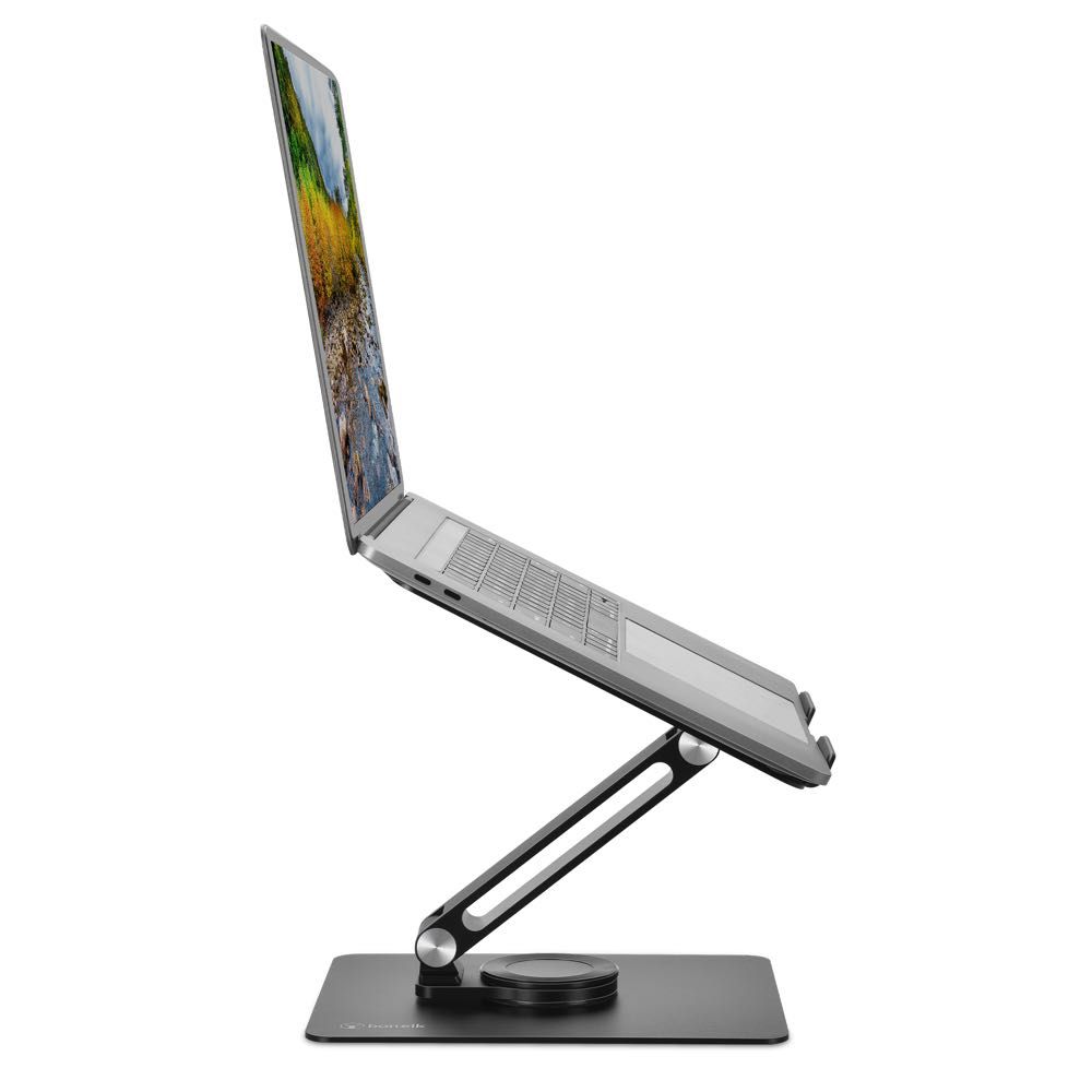 Bonelk Elevate 360 Adjustable Laptop Stand for Desk - Ergonomic Aluminum Computer Riser with 360° Rotation, Height & Angle Adjustment (Black) - Perfect for Home Office, Gaming & Workstation Setup