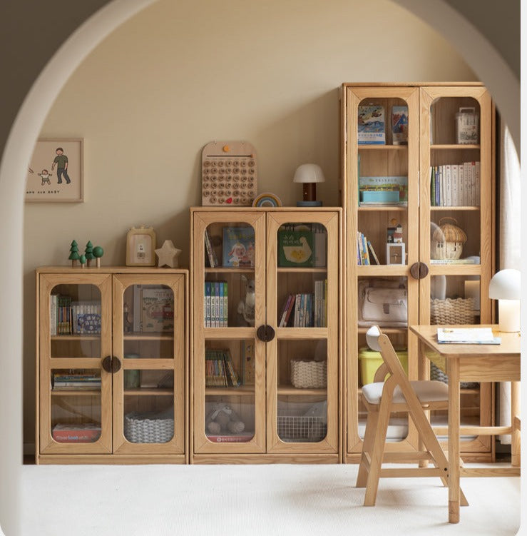 Solid Oak Wood Kids Bookcase & Bookshelf - Durable Children's Book Storage for Bedroom, Playroom, and Classroom Organization
