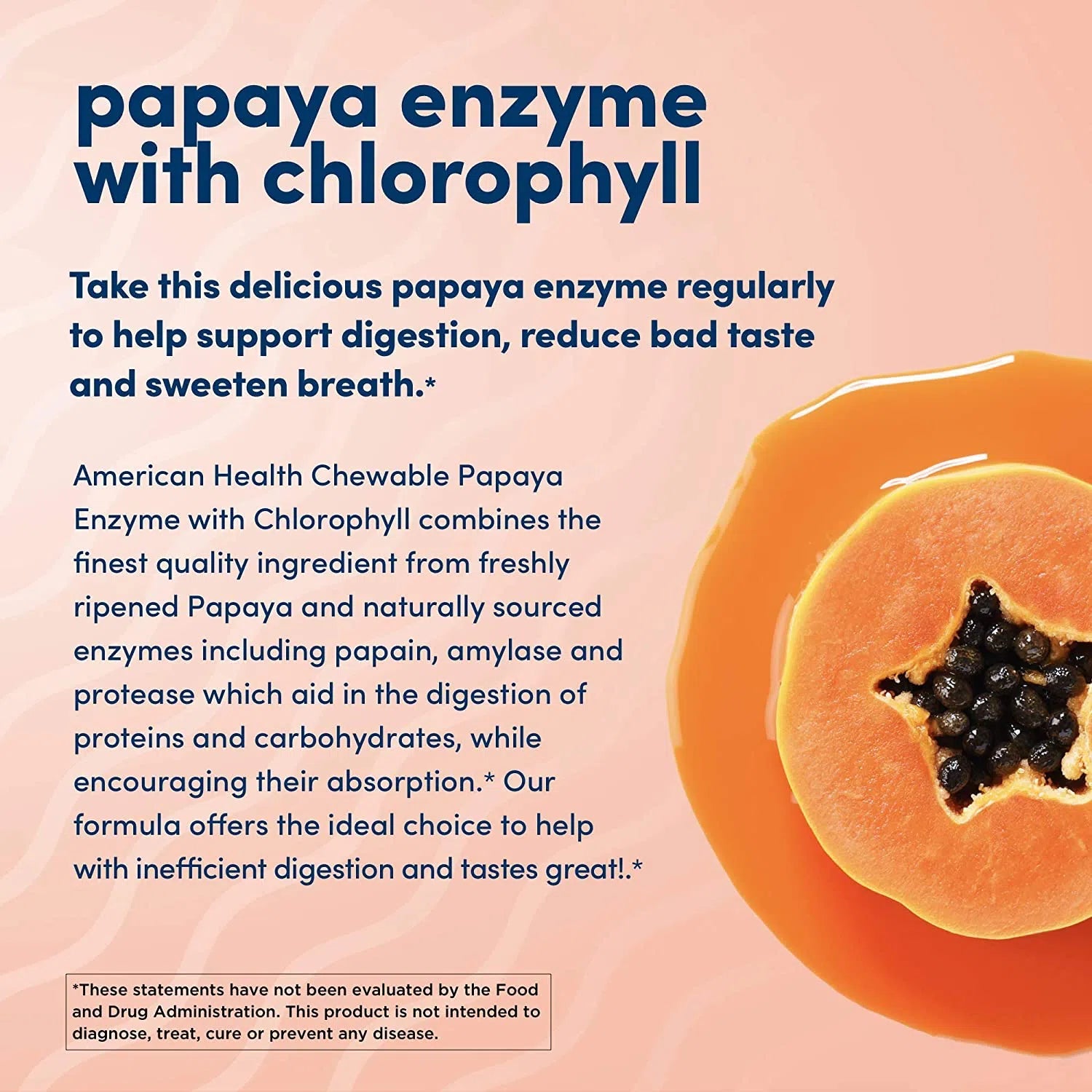 American Health Papaya Enzyme with Chlorophyll - Natural Digestive Support Supplement for Bloating & Indigestion | Perfect After Meals & Travel