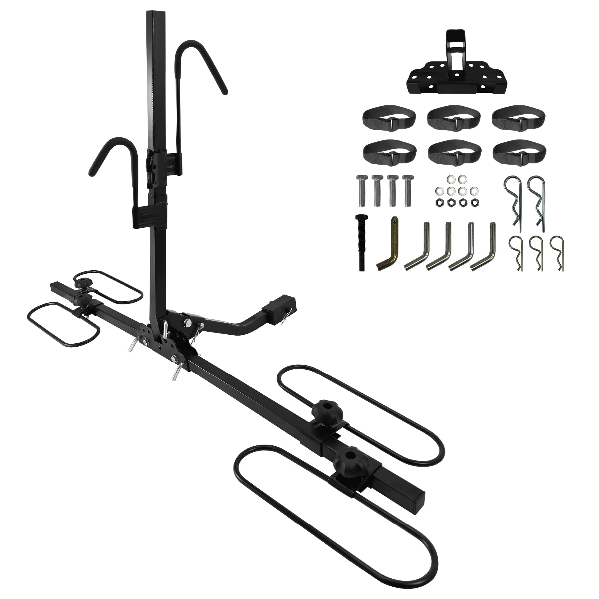Biltek 2-Bike Hitch Mount Bike Rack - 90 lbs Capacity, Tiltable & Foldable for SUV, Truck, Car - Fits 1.25