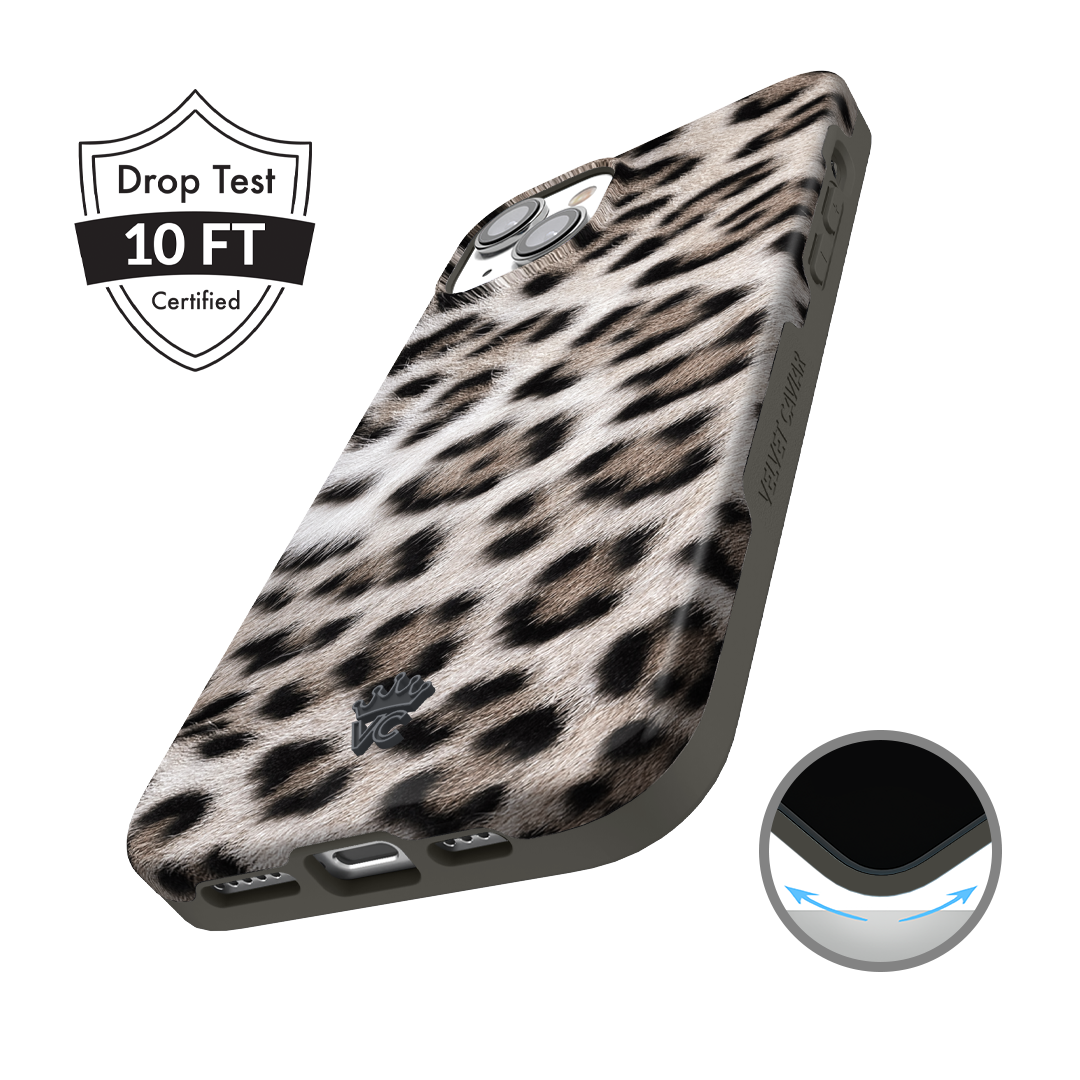 Arctic Leopard Print Shockproof iPhone Case - Slim Protective Cover for iPhone 12/13/14 Pro Max - Perfect for Outdoor Adventures & Daily Use