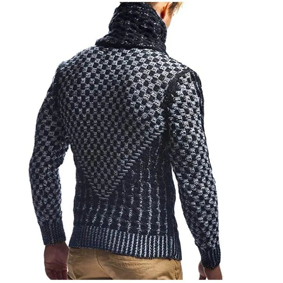 Premium Men's Turtleneck Sweater - Soft Winter Knit Pullover for Business Casual & Outdoor Activities