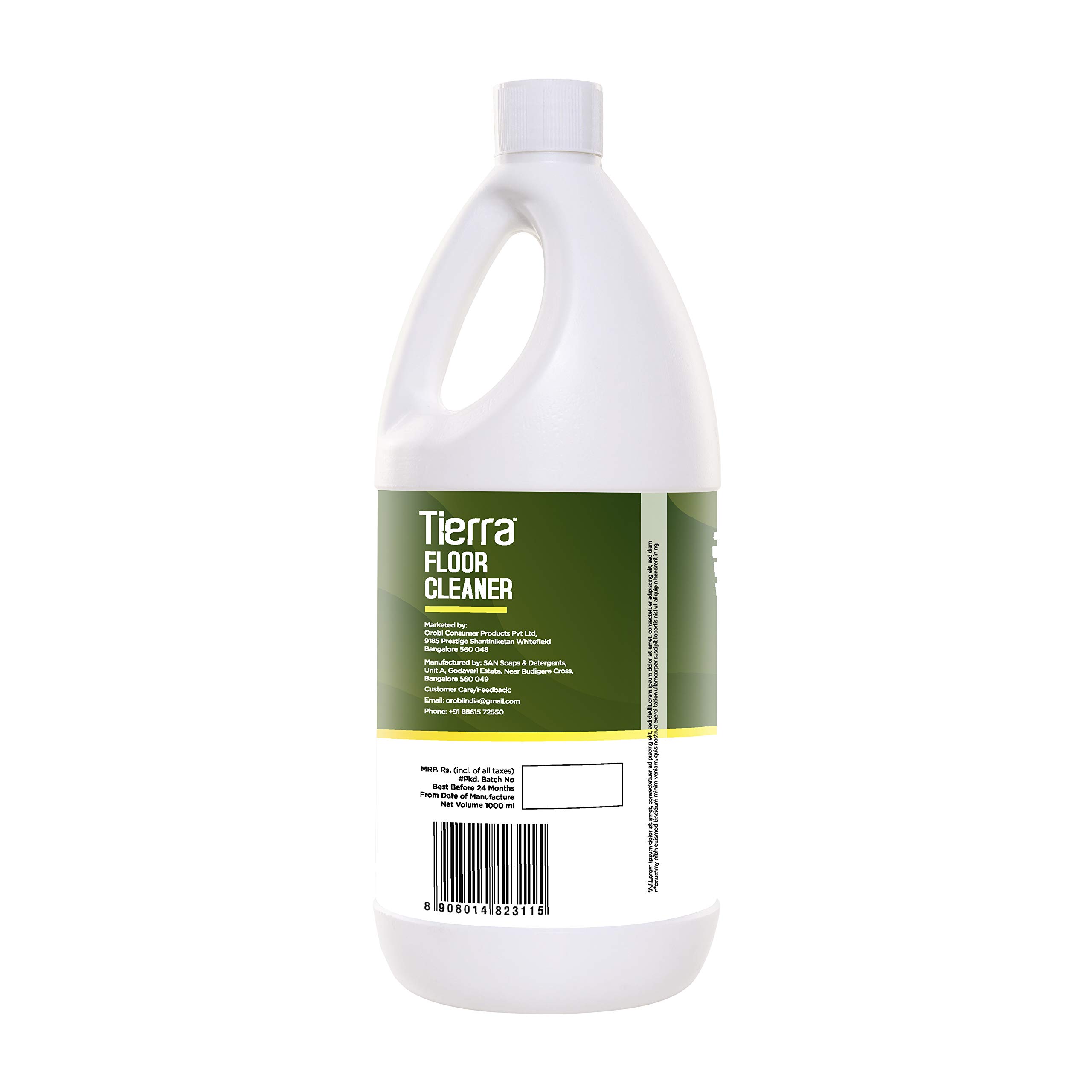 Tierra Floor Cleaner Liquid - 1 Liter | Natural Basil & Neem Extract | Kills Germs & Removes Stains | Safe for Skin, Babies & Pets | Non-Toxic | Ideal for Hardwood, Tile & Laminate Floors