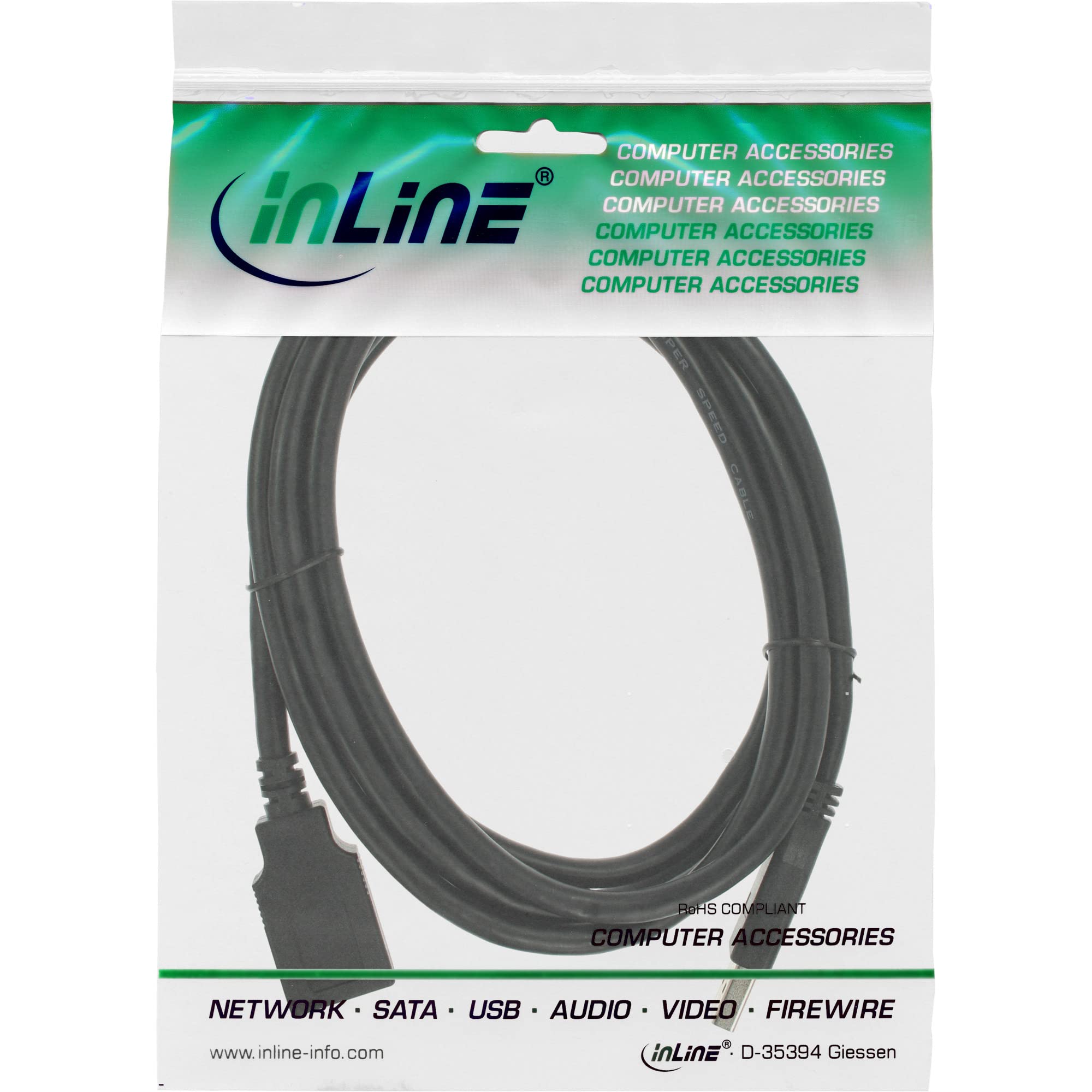 High-Speed USB 3.0 Extension Cable (Male to Female) - 8.2ft/2.5m Black - Extend Your Computer, Printer, or External Hard Drive for Home & Office Use