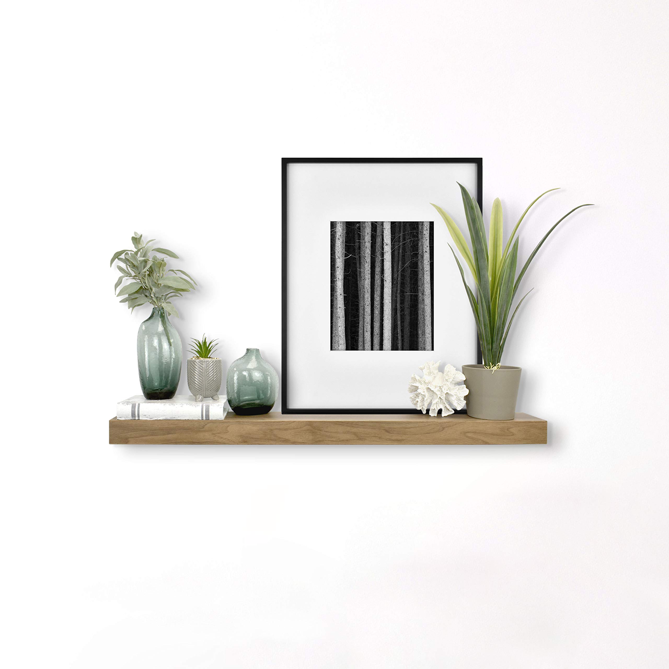 MCS Floating Shelf - 36 x 4 Inch Wall Mounted Wooden Shelf for Home Decor, Walnut Woodgrain Finish - Perfect for Living Room, Bedroom, Bathroom & Office Storage & Display