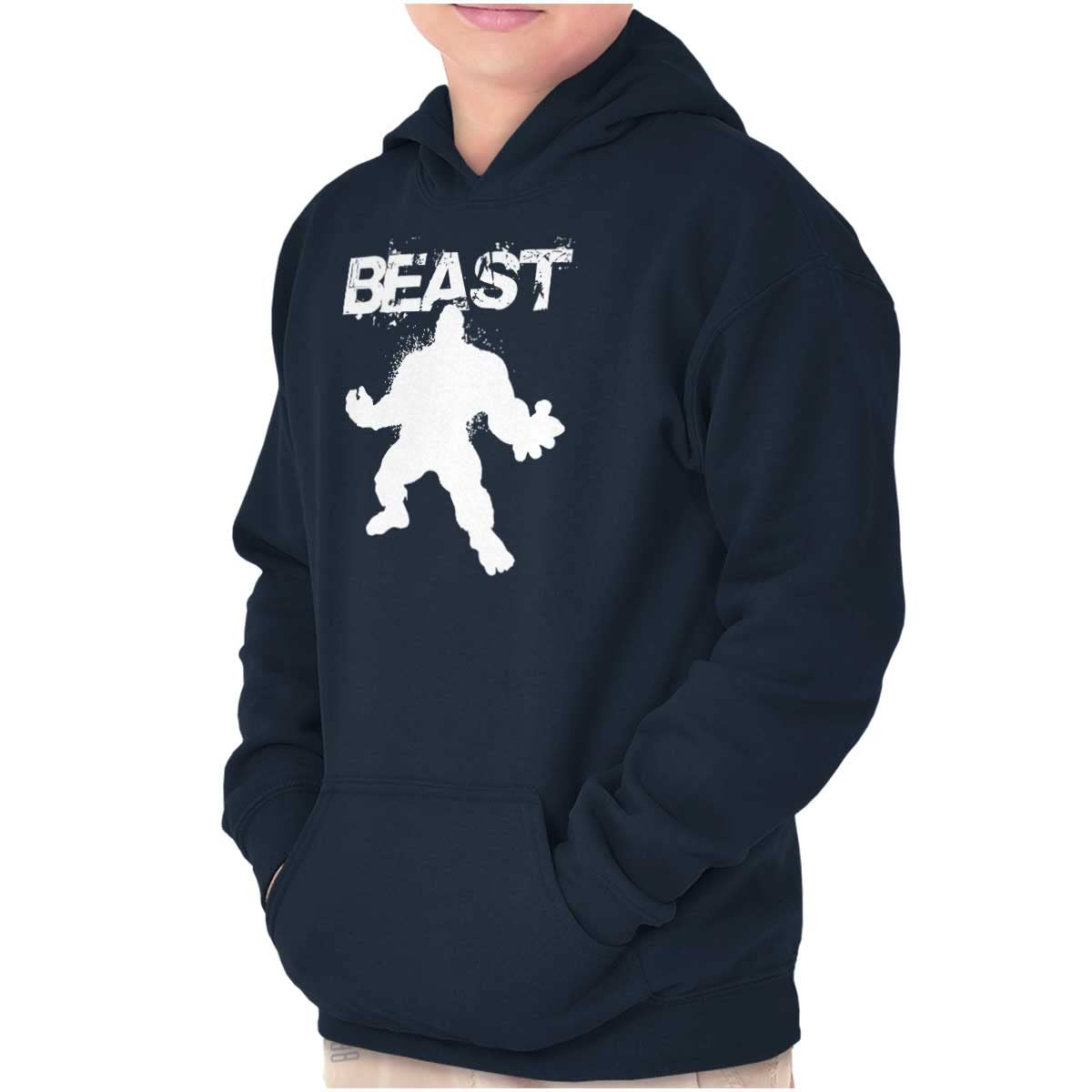 Beast Gym Fitness Hoodie for Kids & Boys - Brisco Brands Meathead Sweatshirt | Perfect for Workouts, Gym & Casual Wear