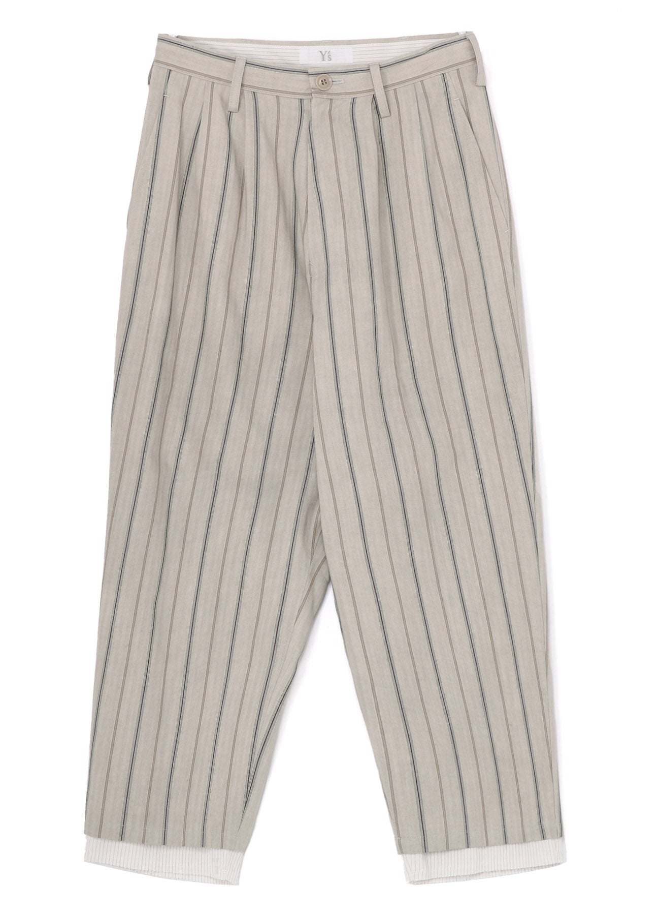 Stylish Cotton Stripe Ink Dyed Double Tuck Tapered Pants for Men - Comfortable Slim Fit Casual Trousers for Office, Travel & Everyday Wear