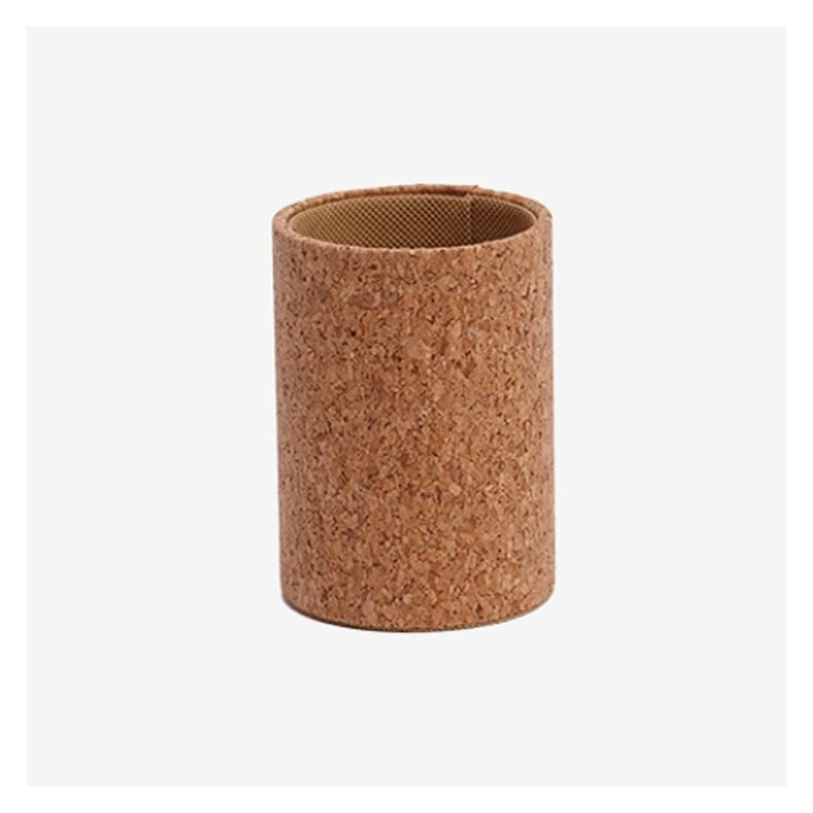 Leather & Cork Round Pen Holder - Creative Desk Organizer for Pencils, Pens & Stationery | Stylish Home & Office Decor | Perfect for Study, Work & Bedroom Organization (Color: Cork Holder)