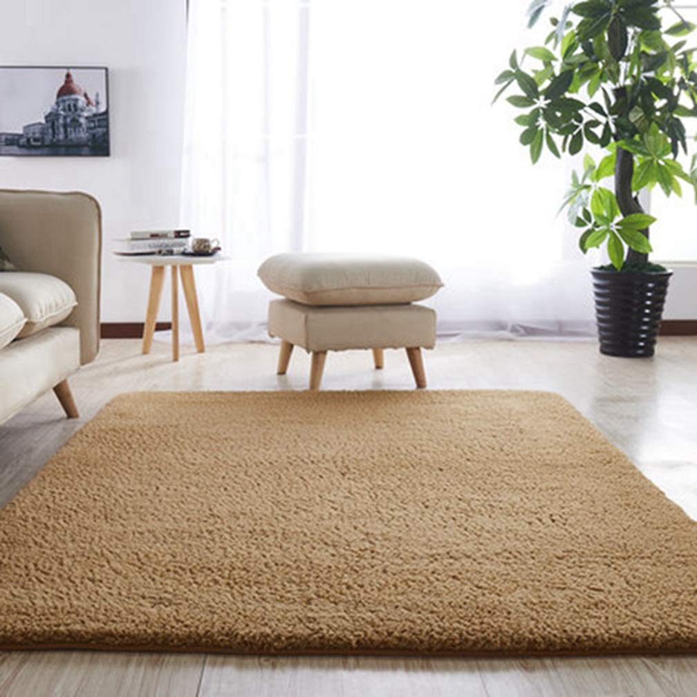 Soft Plush Shag Area Rug - Non-Slip Rectangular Carpet for Living Room, Bedroom, Nursery - Modern Indoor/Outdoor Home Decor Runner (3.2'x5.2', Brown) - Perfect for Cozy Family Gatherings & Kids Play Areas