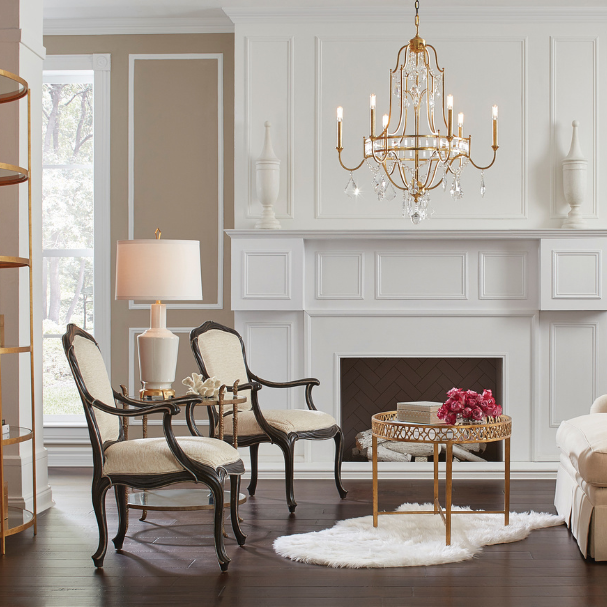 Luxury Buckhead Chandelier in Gold Leaf Finish - Elegant Ceiling Light Fixture for Dining Room, Living Room & Bedroom Decor