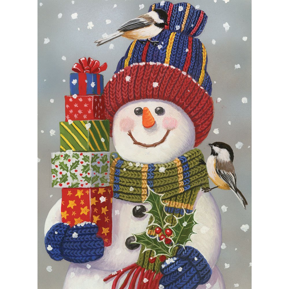 1000 Piece Jigsaw Puzzle for Adults - Snowman Christmas Puzzle with Presents by Artist William Vanderdasson - 20