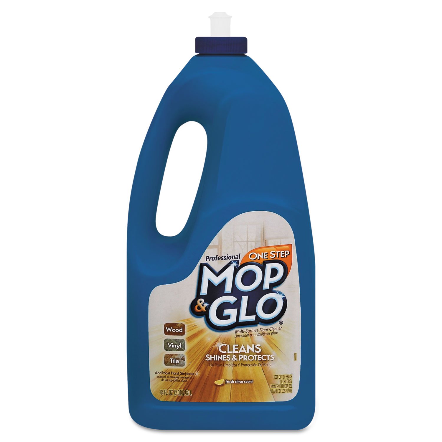 Triple Action Floor Shine Cleaner - Fresh Citrus Scent, 64oz Bottle (6-Pack) - Powerful Cleaning for Hardwood, Tile & Laminate Floors - Ideal for Homes, Offices & Commercial Spaces