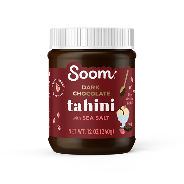 Soom Premium Dark Chocolate Tahini Spread - Rich & Creamy Sesame Seed Butter for Baking, Desserts & Healthy Snacks