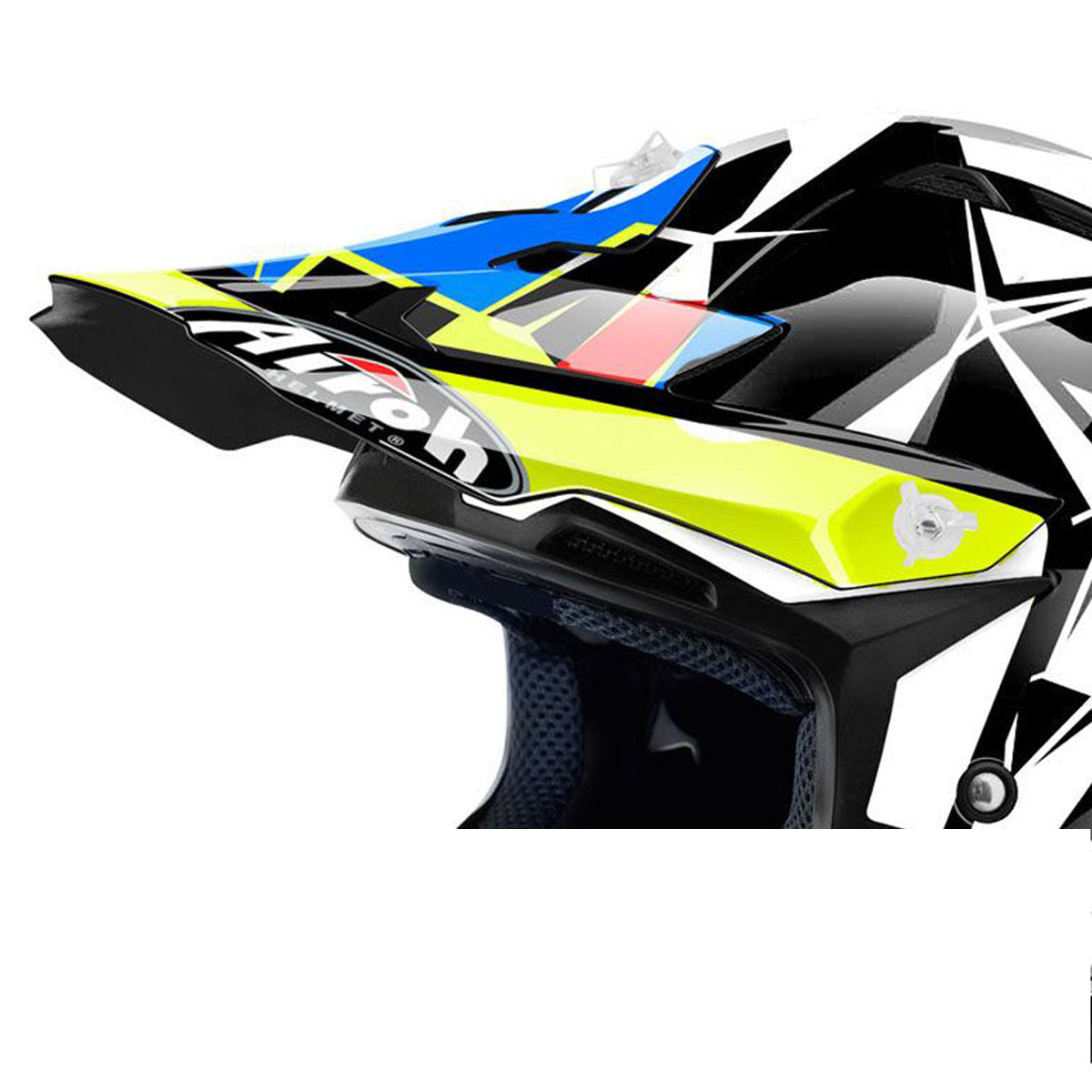 Airoh Peak For Archer Junior Chief Blue/Yellow Youth Motorcycle Helmet – Safe & Comfortable for Kids Off-Road & Dirt Bike Riding
