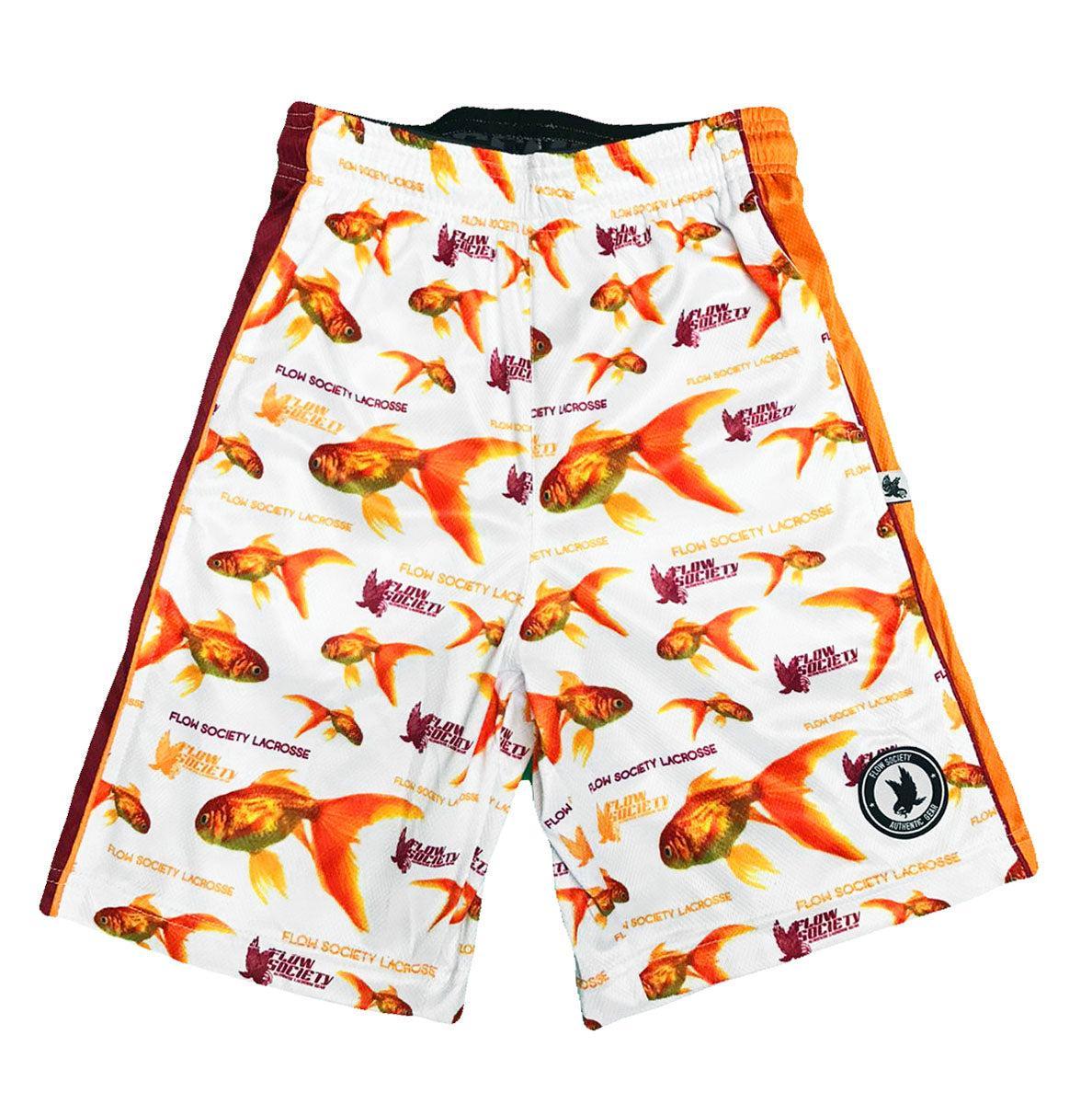 Men's Gold Fish Flow Attack Shorts - Lightweight & Breathable Quick-Dry Swim Trunks for Beach, Pool & Water Sports