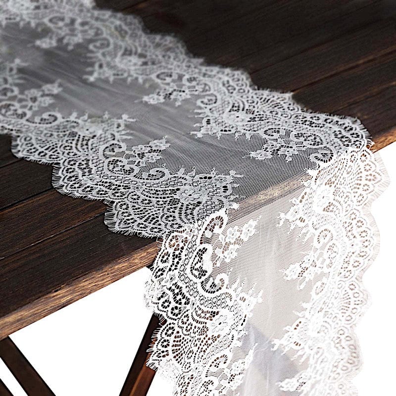 15-Pack Premium Lace Table Runners with Scalloped Edges - Elegant Dining Decor for Weddings, Parties & Holiday Tablescapes