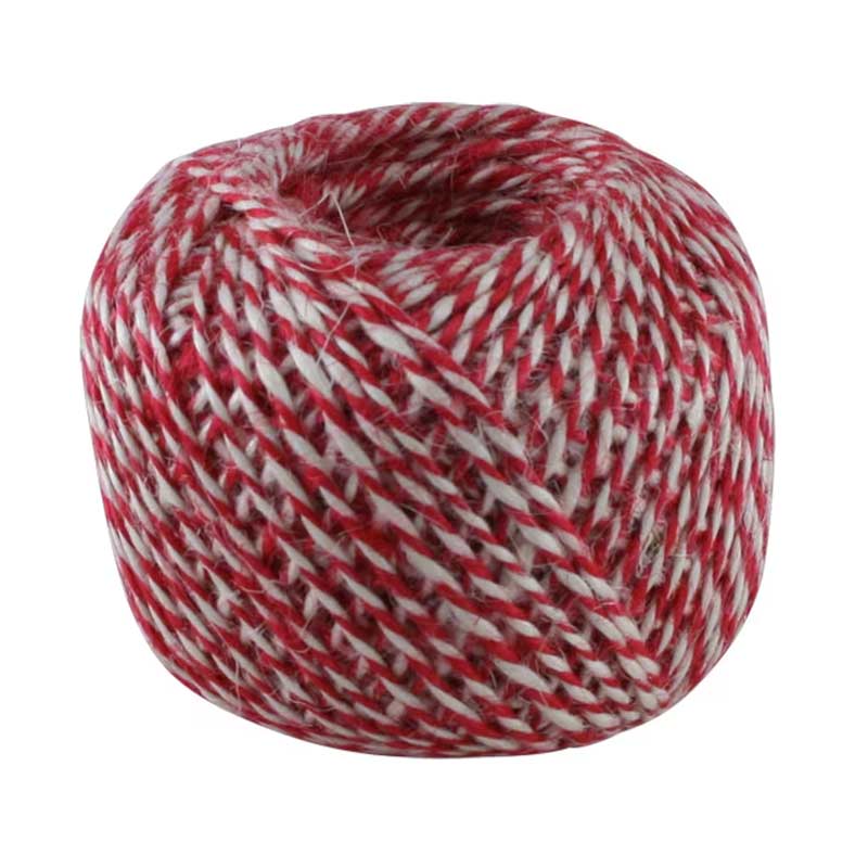 Red and White Jute Twine Rope 125m - Perfect for Crafts, Gardening, and DIY Projects