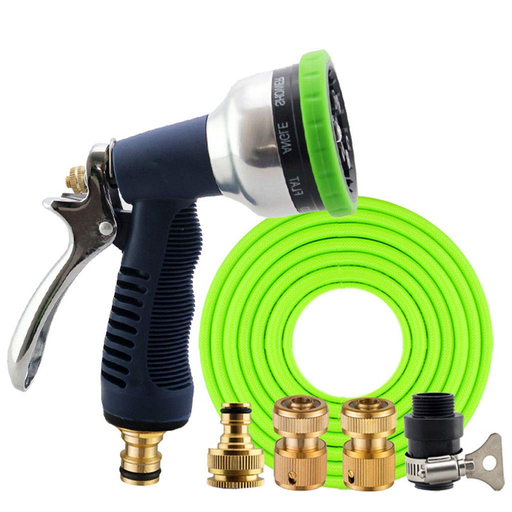 SHIJIANX High Pressure Garden Hose Spray Nozzle - 9 Adjustable Spray Patterns, Zinc Alloy Metal Handle, Heavy Duty Water Hose Nozzle for Plant Watering, Car Washing, Pet Bathing & Outdoor Cleaning