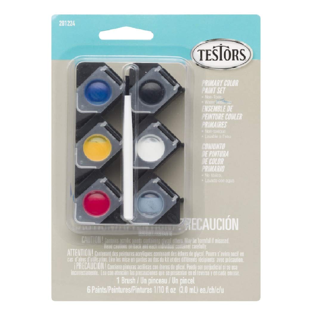 Testors Primary Color Paint Set - 0.5 Liters Acrylic Paint for Models & Crafts | Perfect for DIY Projects, School Art Classes & Hobby Painting