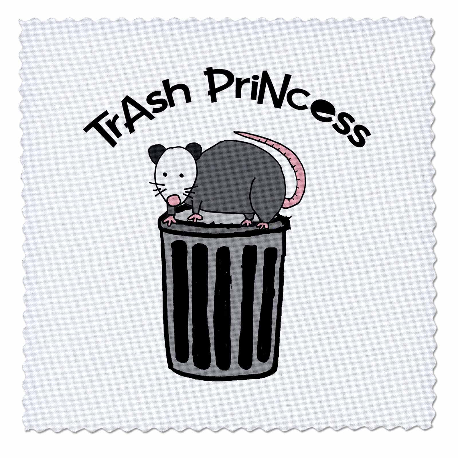 10x10 Inch Quilt Square - Funny Cute Possum in Trashcan, Opossum Cartoon Animal Fabric Patch for DIY Crafts, Sewing Projects & Home Decor