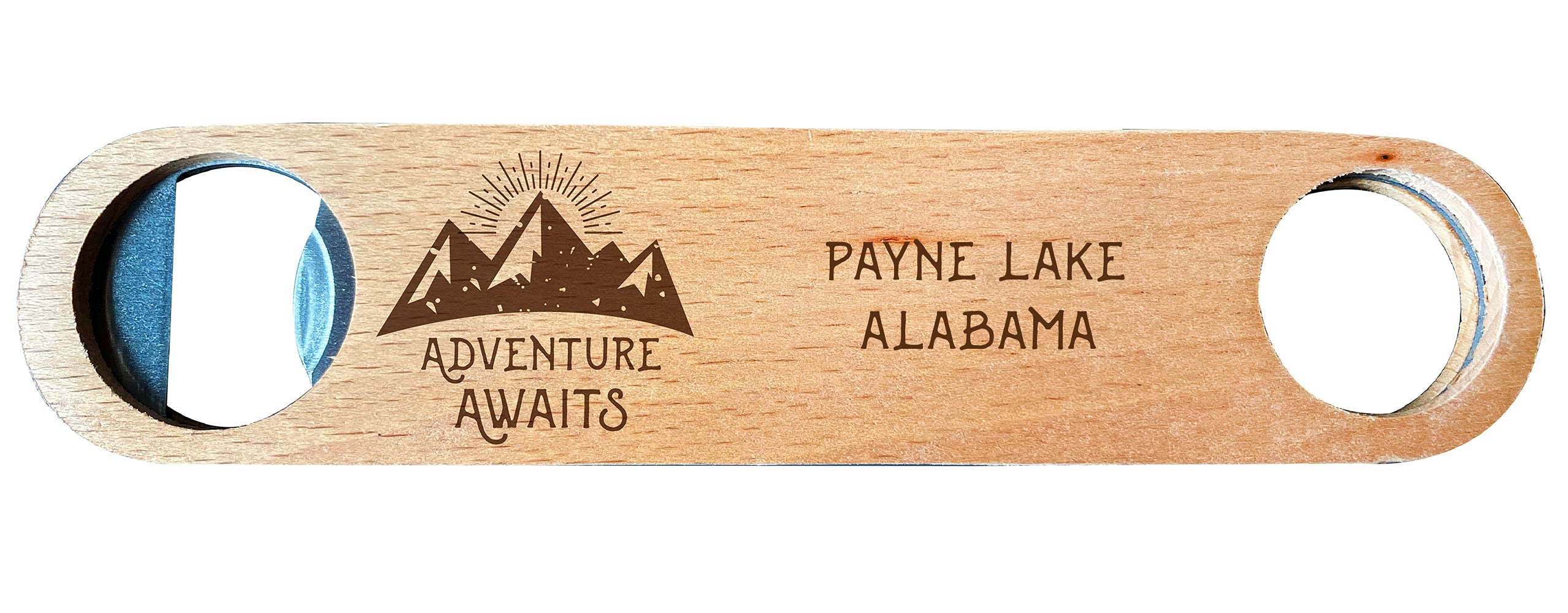 Premium Laser Engraved Wooden Bottle Opener with Payne Lake Alabama Design - Perfect for Camping, Hiking & Outdoor Adventures - Unique Gift for Beer Lovers