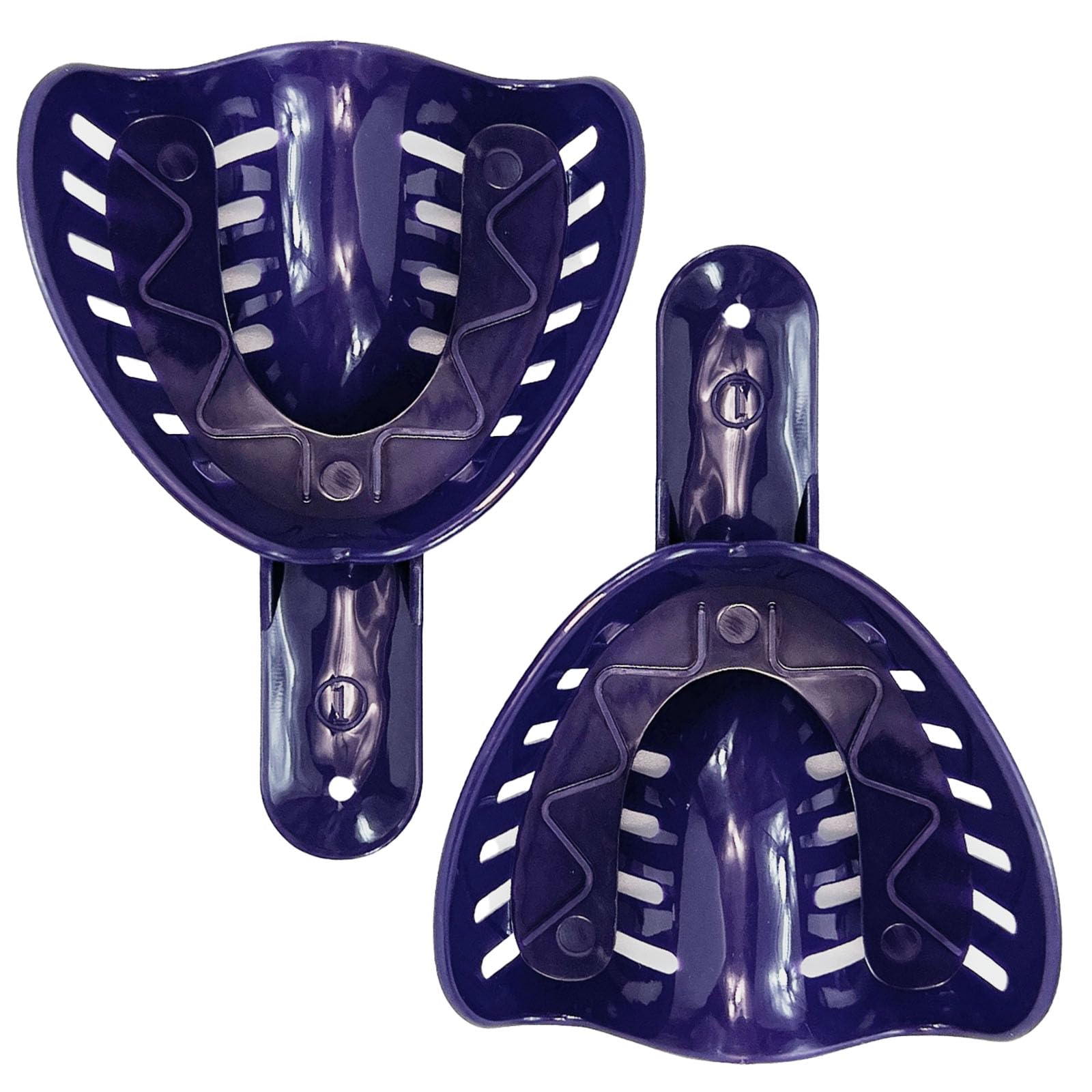 12PCS Dental Grade Disposable Perforated Upper Impression Trays | Large Size #1 for Dental Professionals | BPA-Free Plastic Material | Perfect for Dental Clinics, Orthodontics & Teeth Whitening Procedures