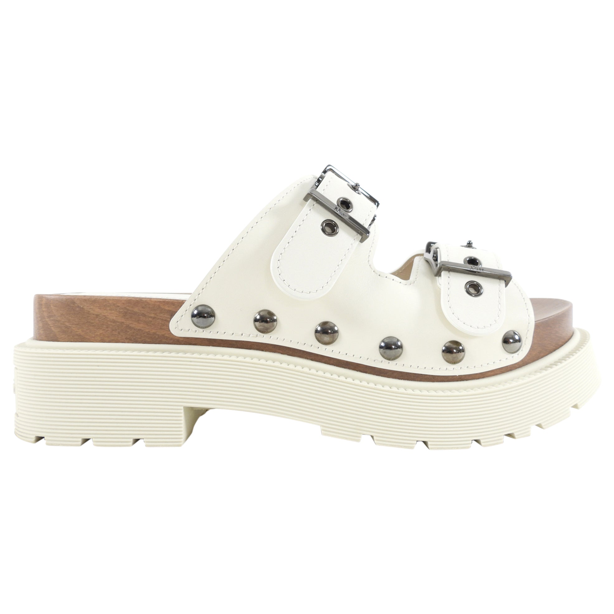 Christian Dior Diorquake Ivory Leather Clog Sandals Size 37 | Luxury Designer Slide Sandals for Women | Perfect for Summer, Beach & Casual Outings